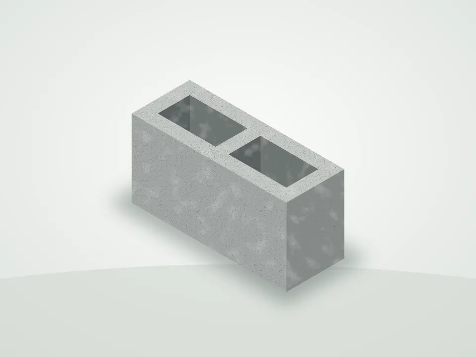 Bloque estructural N.º 15 — Bloque de paredes reforzadas para mampostería estructural.